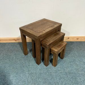 Small, Oak, Nest of 3 Tables. (N101)