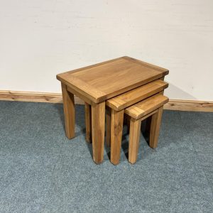 Large, Vancouver, Solid Oak, Nest of 3 Tables. (N102)