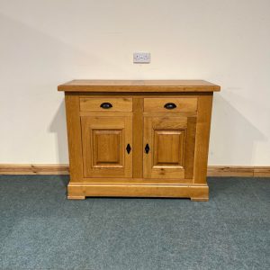 Medium Sized, Distressed Solid Oak Sideboard. (S198)