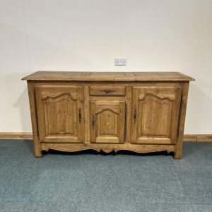 Extra Large, High, French, Distressed Solid Oak Sideboard. (S215)