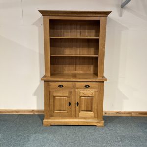 Medium Sized, Distressed Solid oak, Shelved Dresser. (D142)