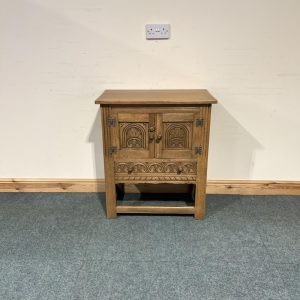 Very Small, Carved Oak Sideboard. (S234)