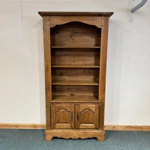 Extra Large, French, Distressed Solid Oak, 2 Door Bookcase. (BC207)