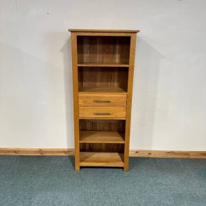 Medium Sized, Oak, 2 Drawer Bookcase. (BC215)