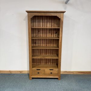 Large, Distressed Oak Bookcase. (BC229)