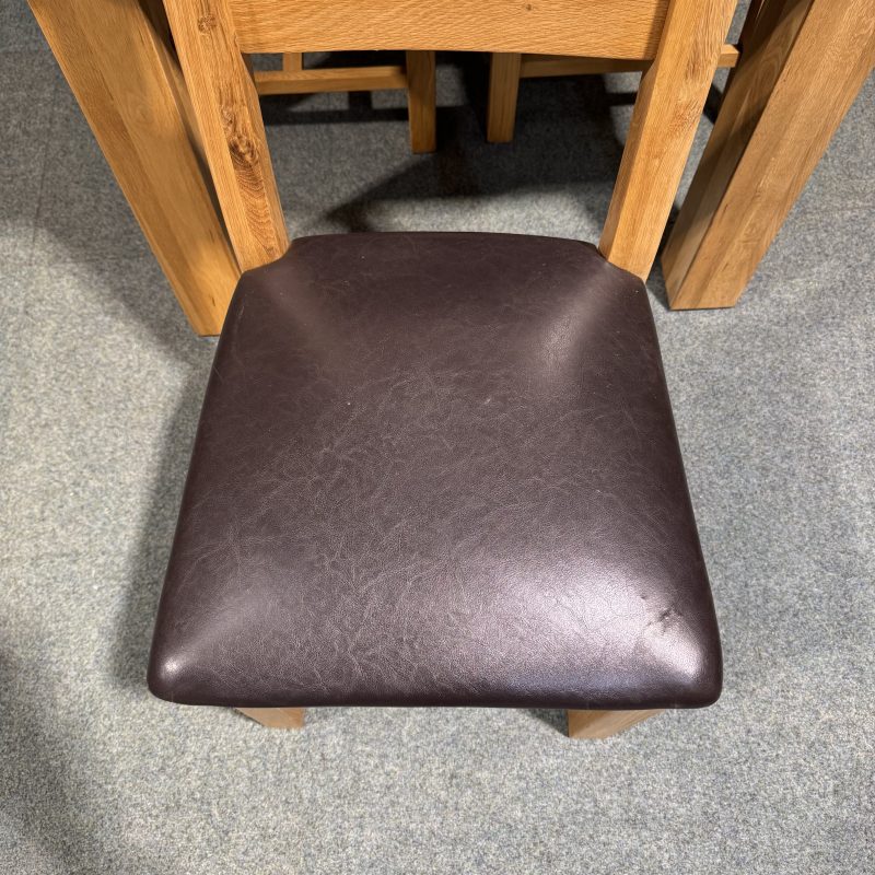 (TC361) Small, Solid Oak, Fixed Table and 4 Chairs. - Image 3