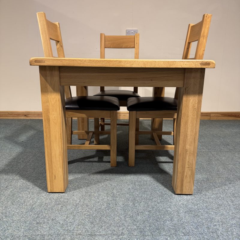 (TC361) Small, Solid Oak, Fixed Table and 4 Chairs. - Image 6