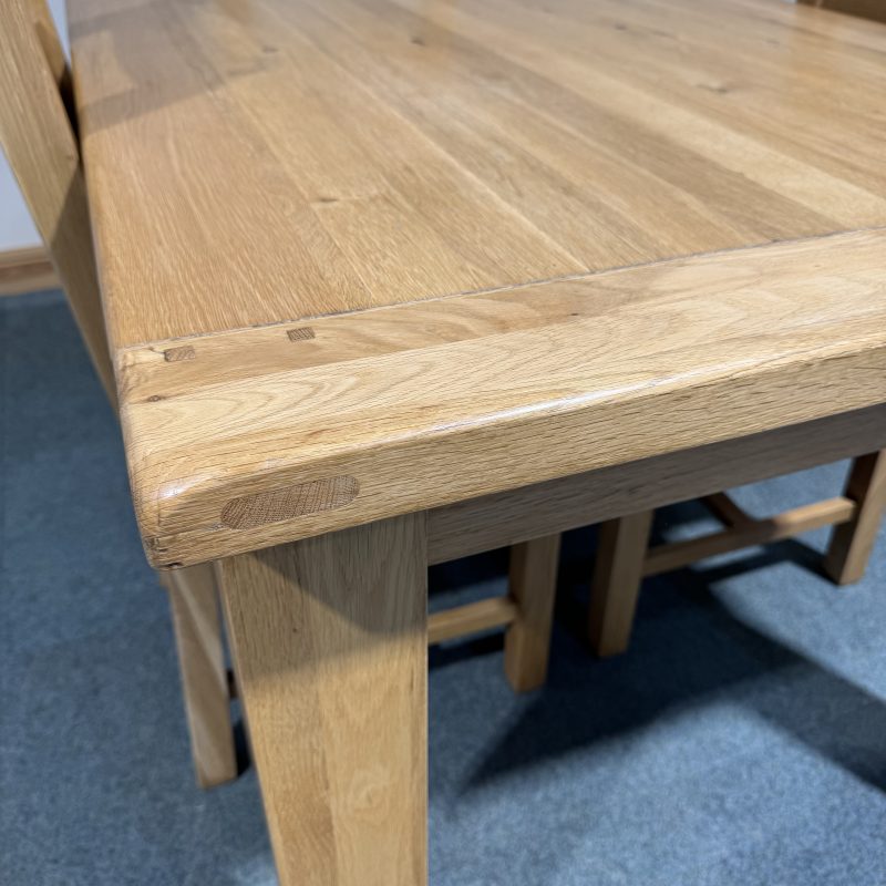 (TC361) Small, Solid Oak, Fixed Table and 4 Chairs. - Image 5