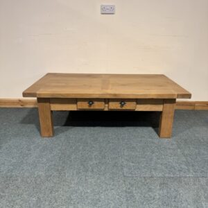 Extra Large, French, Distressed Solid Oak, Coffee Table. (CT172)