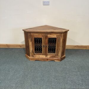 Medium Sized, Sheesham Wood, Corner TV Unit. (TV268)